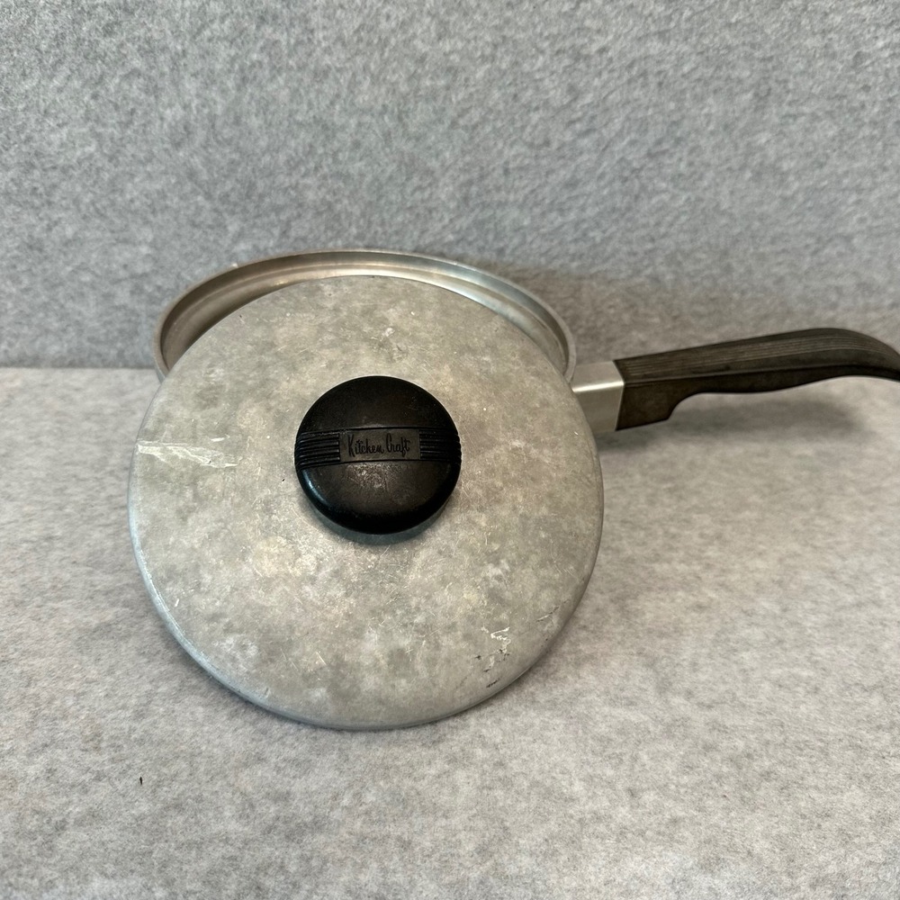 Kitchen Craft 1 Quart Saucepan with Lid Vintage No. 2271 Made in USA Silver